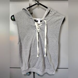 Flirtitude Active Gray Sleeveless Hoodie Top, M